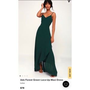 Lulus Ada Forest Green Dress